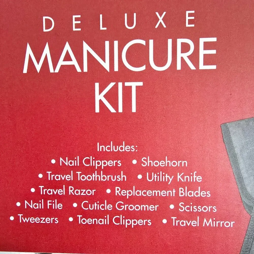 Mundi Deluxe Manicure Kit Camo Travel Grooming Set Razor Mirror Clippers NIB